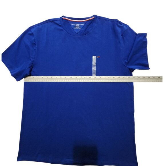 Men's Tommy Hilfiger Slim Fit T-Shirt Short-Sleeve Blue 2XL - Picture 2 of 8